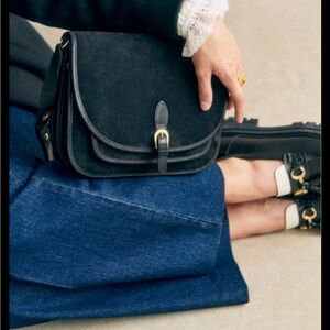 Sezane Large Roméo Bag Noir Bi-matière - Size T-U